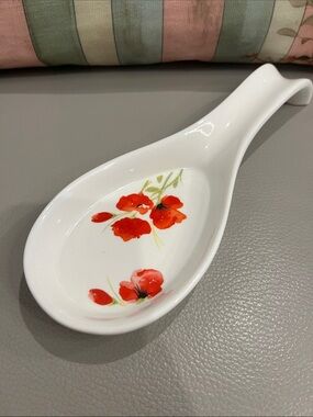 Cottage core Spoon Rest Red Poppy Design